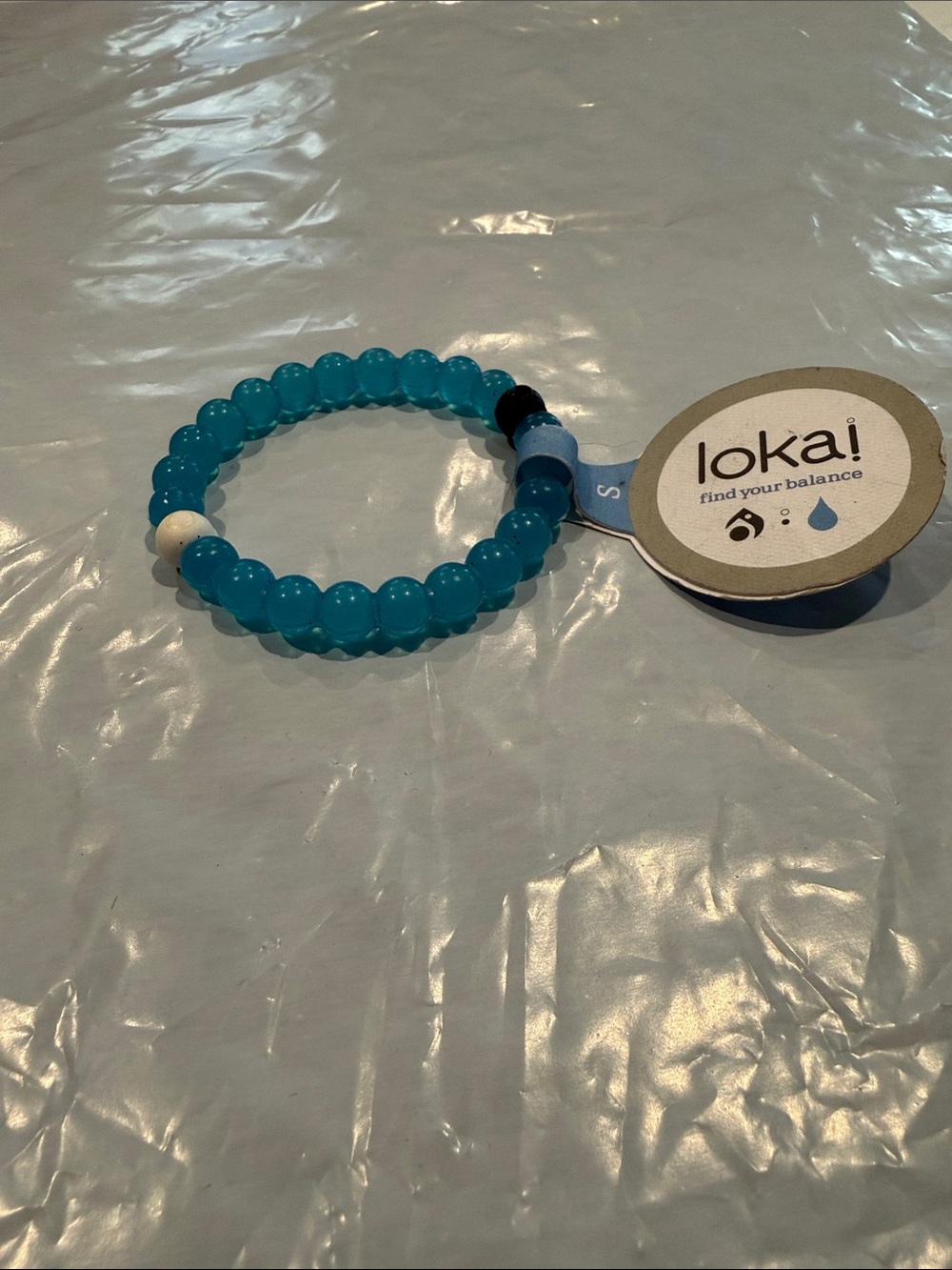 Lokai Teal Bracelet with Signature White & Black Beads